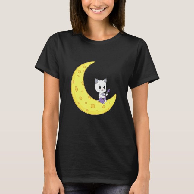 Cat Spelande Guitar T Shirt (Framsida)