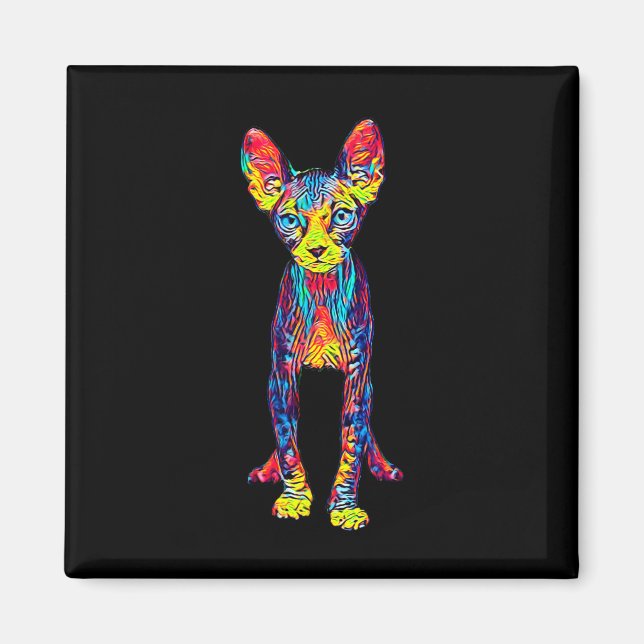 Cat Sphynx Funny Cat Lover Gifts För manar Magnet (Framsidan)