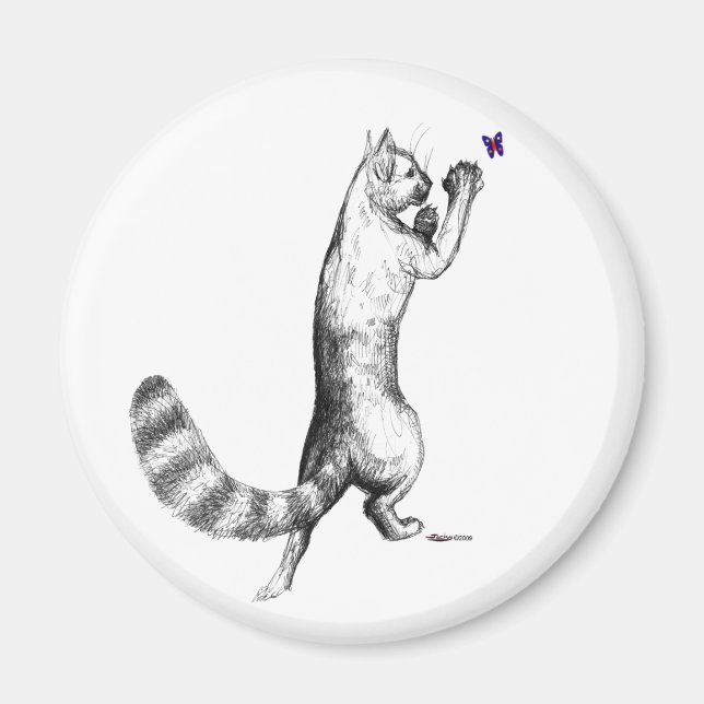 Cat Springing Magnet (Framsidan)