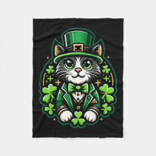 Cat St patricks day Shamrock För manar Women Celeb Fleecefilt