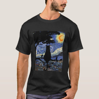 Cat Starry Night Cat Van Gogh Cat Cat Cat Cat T Shirt