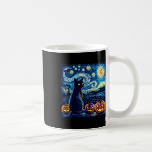 Cat Starry Night Van Gogh Cat för Cat Lover Cat Da Kaffemugg
