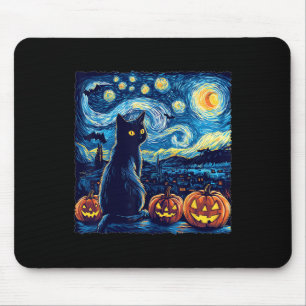 Cat Starry Night Van Gogh Cat för Cat Lover Cat Da Musmatta