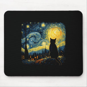 Cat Starry Night Van Gogh Cat för Cat Lover Cat Mo Musmatta