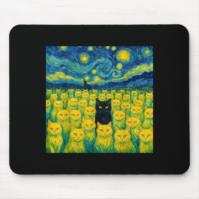 Cat Starry Night Van Gogh Cat For Cat Lover  Musmatta (Framsidan)