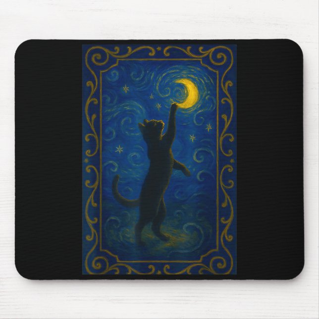 Cat Starry Night Van Gogh Cat Funny Cat Lover Mom  Musmatta (Framsidan)