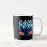 Cat Starry Night Van Gogh Cat Lovers Fladdermus Pu Kaffemugg<br><div class="desc">Cat Starry Night Van Gogh Cat Lovers Fladdermus Pumpkins Halloween</div>