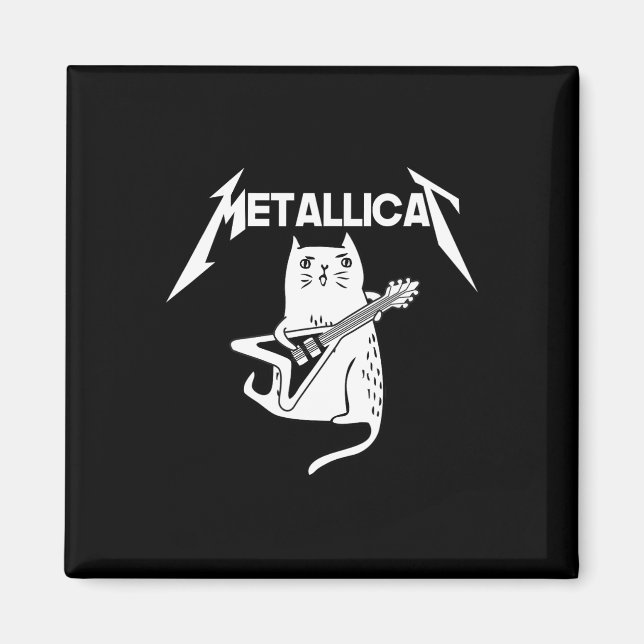 Cat Sten Band Guitar Roligt julgåva Magnet (Framsidan)