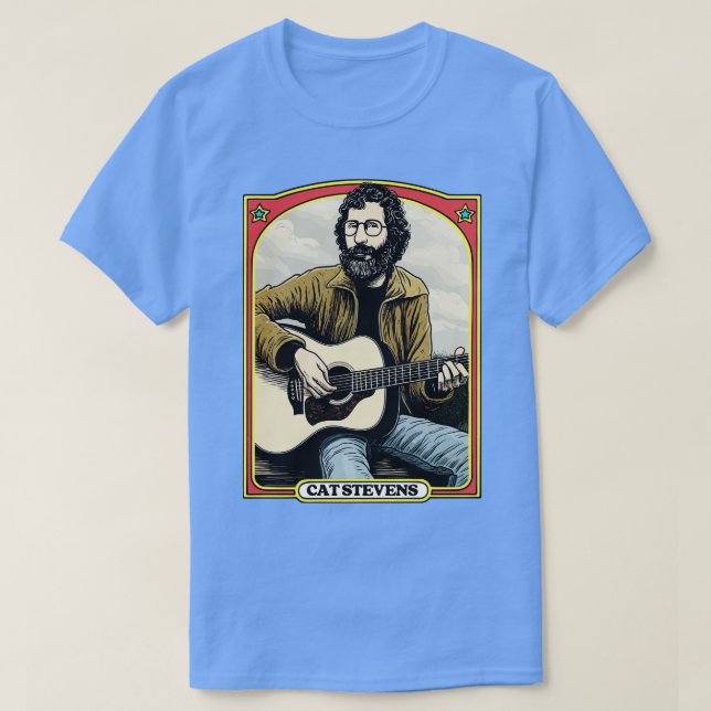 Cat Stevens Retro Fläkt Artwork Illustration T Shirt (Design framsida)