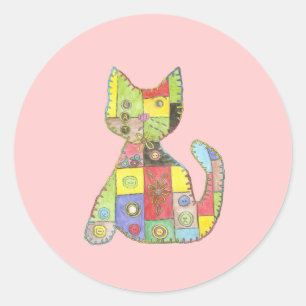 Cat Sticker Runt Klistermärke