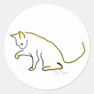 Cat Sticker Runt Klistermärke