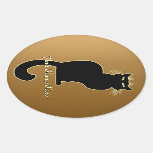 Cat Stickers Personlig Cat Stickers Cat Lover Ovalt Klistermärke