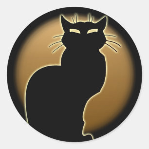 Cat Stickers Roligt Halloween Cat Stickers Cat Lov Runt Klistermärke