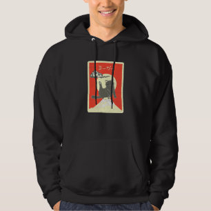 Cat Stretch Leg Up Mt Fuji Distress Stil Japane Hoodie
