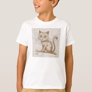 Cat struktur I retro 90-formgivning T Shirt