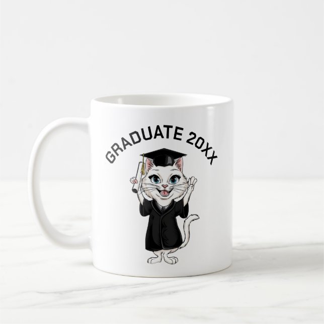 Cat Studenten Personlig Kaffemugg (Vänster)