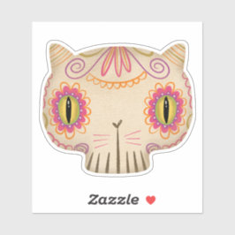 Cat Sugar Skull Catrina - Day of the dead Klistermärken