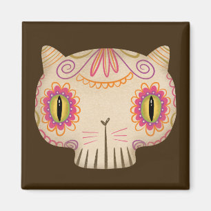 Cat Sugar Skull Catrina - Day of the dead Magnet