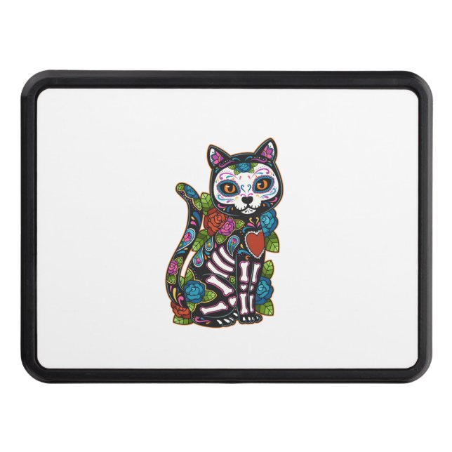 Cat Sugar Skull Mexiko Calavera Dia de Los Muertos Dragkroksskydd (Framsidan)