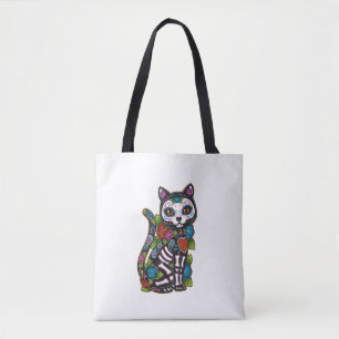 Cat Sugar Skull Mexiko Calavera Dia de Los Muertos Tygkasse
