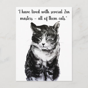 Cat sumie bläck-målning vykort