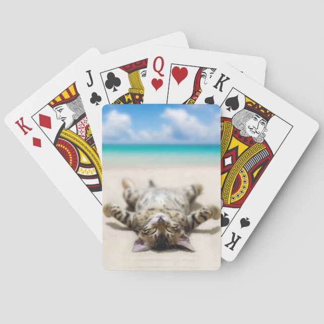 Cat Sunbad vid Beach Casinokort (Baksidan)