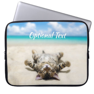 Cat Sunbad vid Beach Laptop Fodral