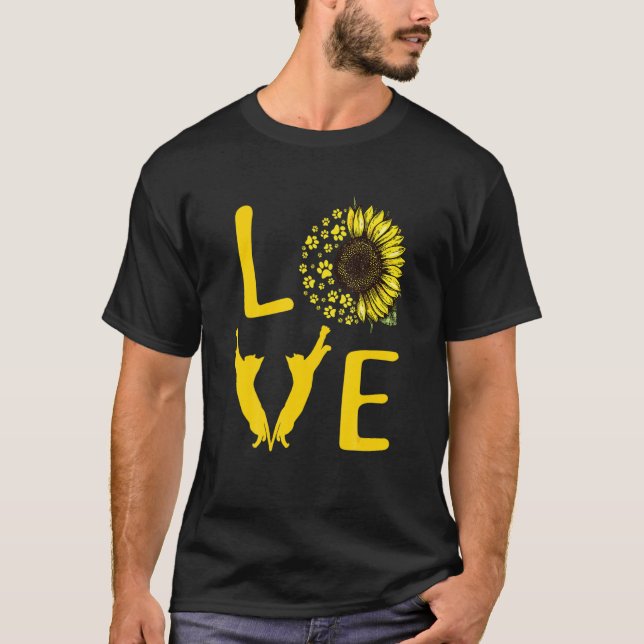 Cat Sunflower  For Cat  Cat Mom Men Women T Shirt (Framsida)