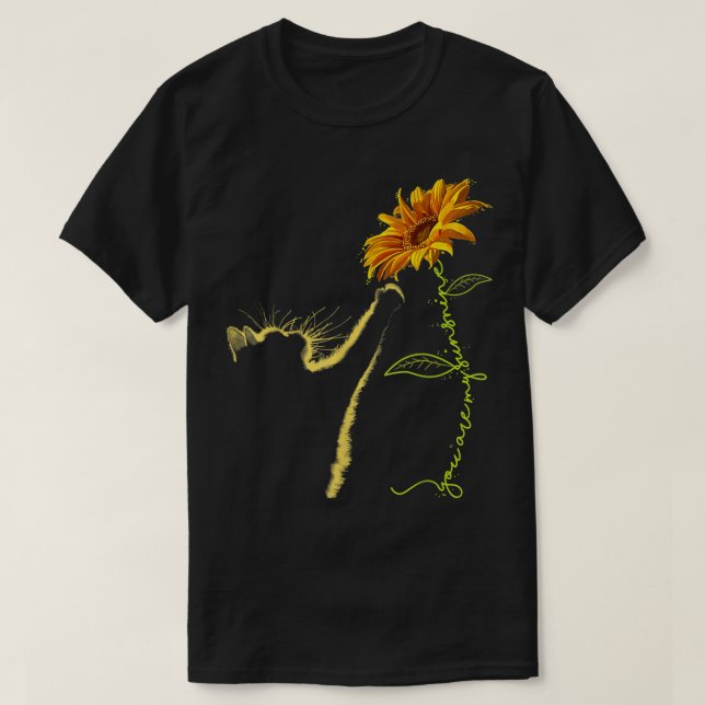 Cat Sunflower Gifts For Cat Lovers Cat Mom Cat Lad T Shirt (Design framsida)