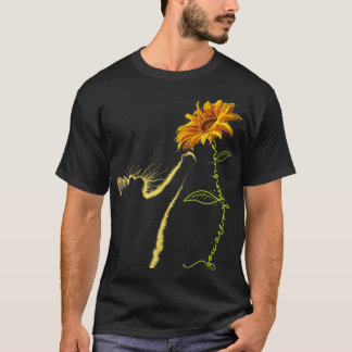 Cat Sunflower Gifts For Cat Lovers Cat Mom Cat Lad T Shirt