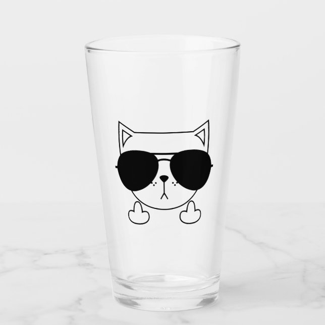 Cat Sunglass Mitten Finger Glaskopp (Framsida)