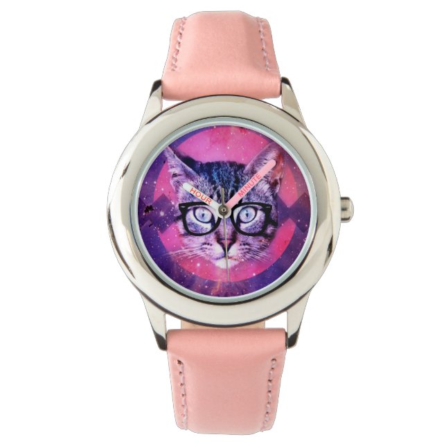 CAT SUNGLASSES GIRLS KIDS ROSA WRIST WATCH ARMBANDSUR (Framsida)