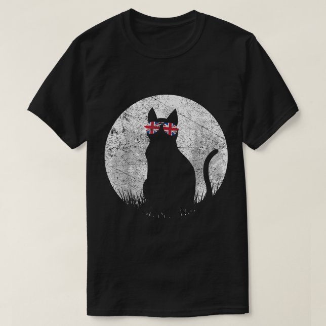 Cat Sunglasses UK British Flagga England Pet Cats  T Shirt (Design framsida)