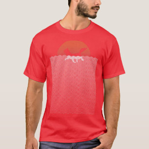 Cat Sunset Swimming Beach Summer by Tobe Fonseca T Shirt