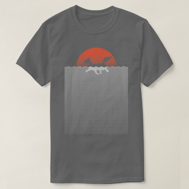 Cat Sunset Swimming Beach Summer by Tobe Fonseca T Shirt (Design framsida)