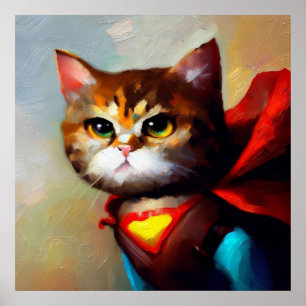 Cat Superhjälte Poster