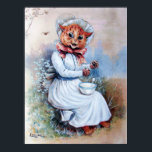 Cat Surprised by a Spider, Louis Wain Poster<br><div class="desc">Louis Wain (5 August 1860 – 4 July 1939) was an English artiste known for his drawings, which consistently featured anthropomorphized large-eyed cats and kittens. In his later years he may have suffered from schizophrenia (although this claim is disputed), which, according to some psychiatrists, can be seen in his works. Quote:Wikipedia</div>