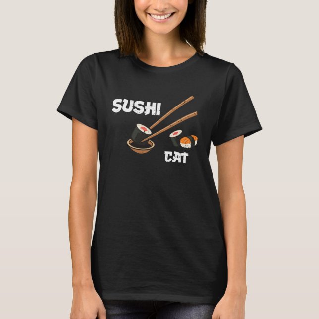 Cat Sushi Cat Sushi Ord T Shirt (Framsida)