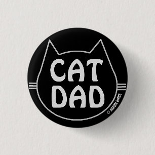 CAT Svarta och vita PAPPA Knapp