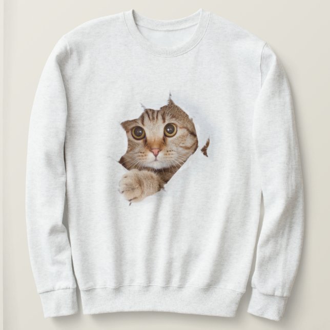 Cat Sweatshirt - Helt Mysigt och Cute T Shirt (Design framsida)