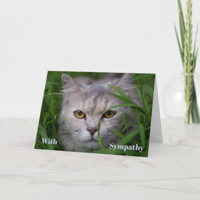 Cat Sympathy Card Personalized Pet Memorial Kort (Framsida)