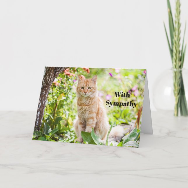 Cat Sympathy Card Personalized Pet Memorial  Kort (Framsida)