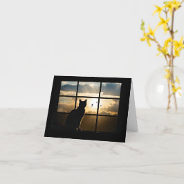 Cat Sympathy Loss of Cat with Beautiful Silhouette Kort