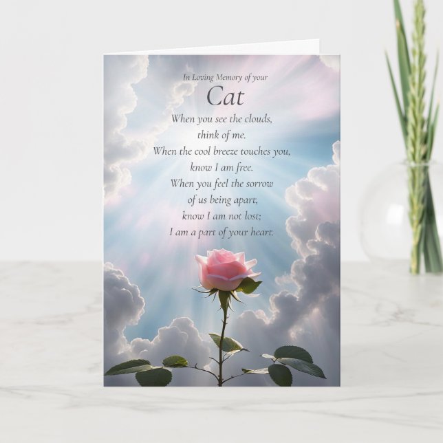 Cat Sympathy Pet Condolences Single Ro Andlig Kort (Framsida)