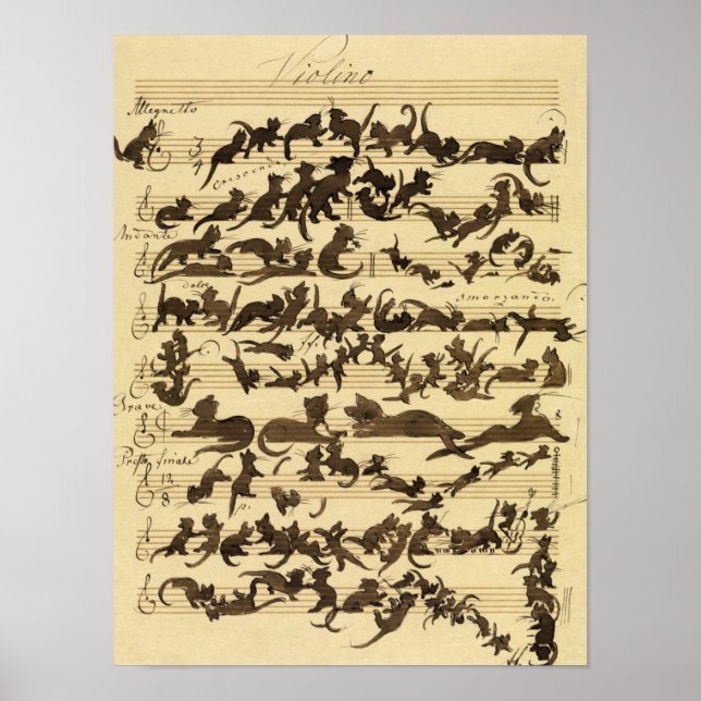 Cat Symphony, 1868 av Moritz von Schwind Poster (Framsidan)