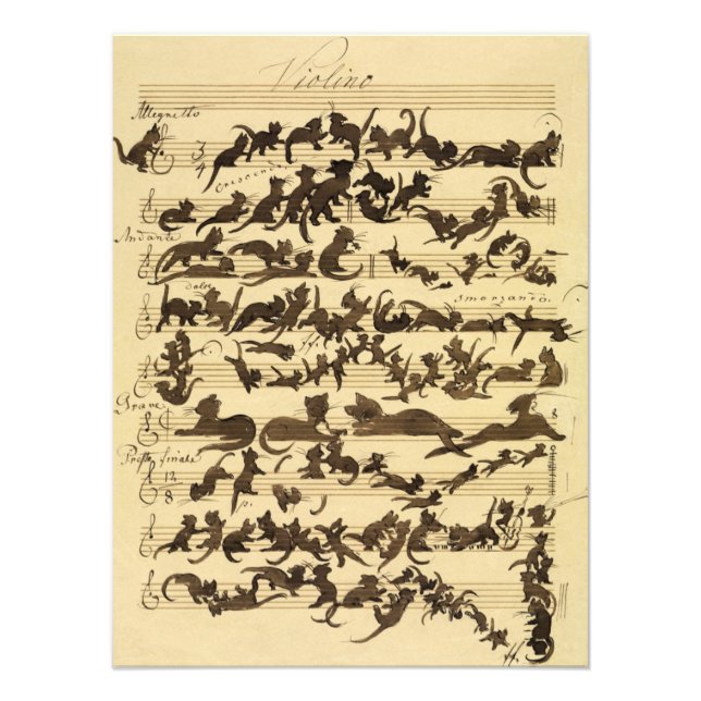 Cat Symphony av Moritz von Schwind Fototryck (Framsidan)