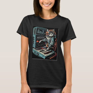 Cat Synthesizer Analog Synth Vintage Studio Gear T Shirt