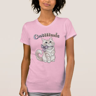 Cat T-Shirt, Cute Feminine Cattite T Shirt