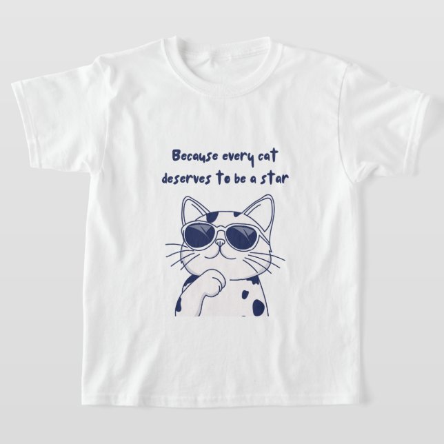 Cat T-shirt - varje katt förtjänar att bli en stjä (Laydown)