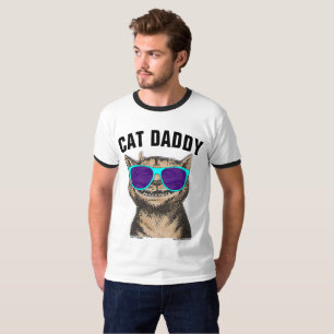 Cat T-shirts, Cat-Lycklig Harry, CADDY (Pappa), lu Tee